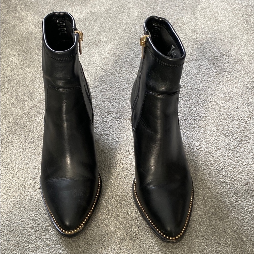 Coach Black Leather Ankle Boots